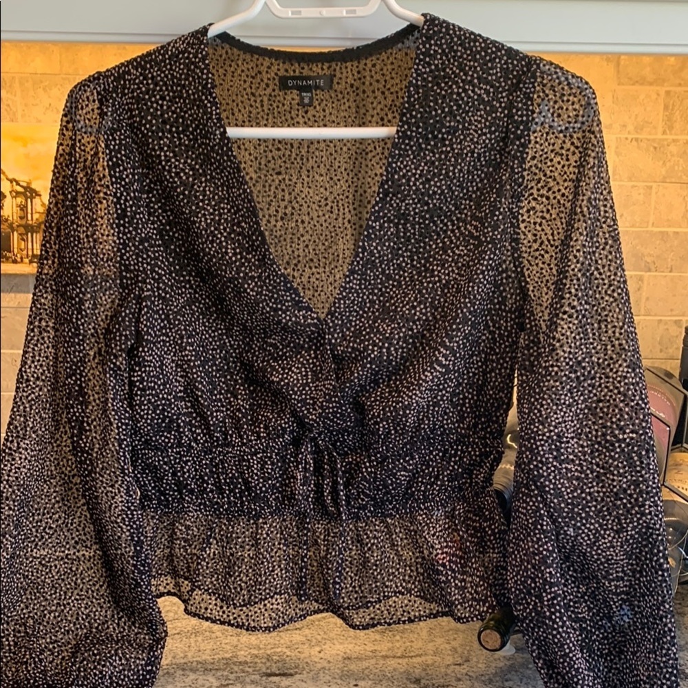 Dynamite Black Sheer Women's Top